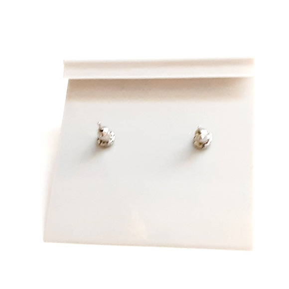 Allison Reed Vintage Pearl Silver Tone Stud Pierced Earrings Made In USA Classic - Picture 3 of 4